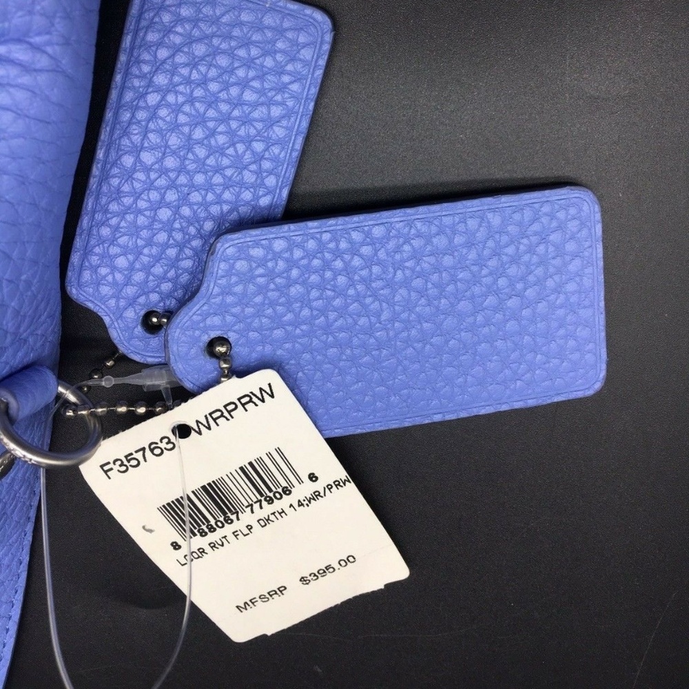 Coach LCQR Periwinkle Rivet Flap DAKOTAH Purse - Picture 5 of 8